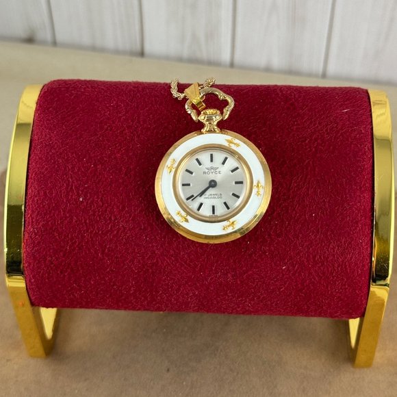Vintage 1960\'s Royce Pendant or Ladies Purse Watch with Vermeil 30 inch Necklace main image 4